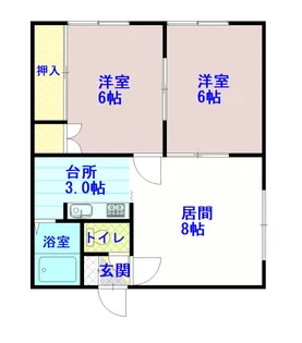 スマイル大雪【201号室】の間取り