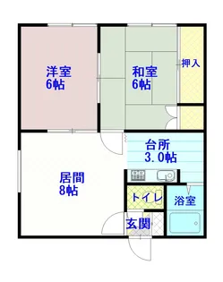 スマイル大雪【206号室】の間取り