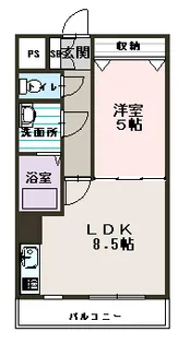 コートライベル【407号室】の間取り