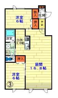 ブライトン【203号室】の間取り