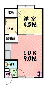 ヴィラペルーシェ【103号室】の間取り