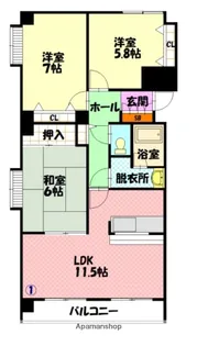 トーアパレス豊岡【501号室】の間取り