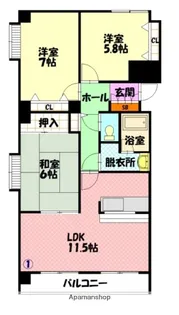トーアパレス豊岡【5階】の間取り