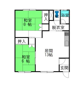 ミリオンベルB棟【2階】の間取り