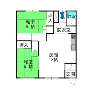 ミリオンベルB棟【2階】の間取り