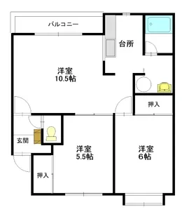 スプリングヒルズB棟【2階】の間取り