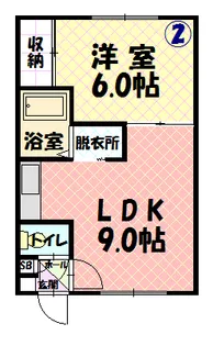 グランディール忠和【2階】の間取り