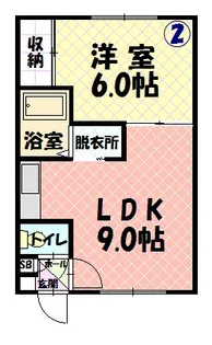 グランディール忠和【2階】の間取り