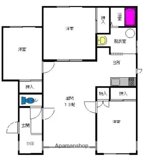 ノースタウンA【2階】の間取り