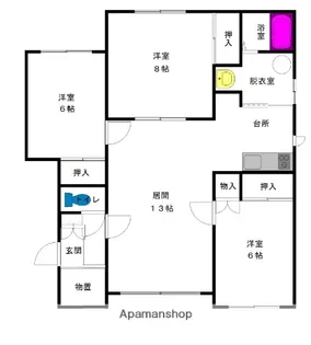 ノースタウンA【1階】の間取り