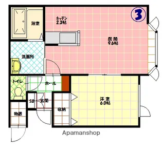 グレース新富A【1階】の間取り