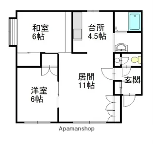 グリーンコーポB【201号室】の間取り