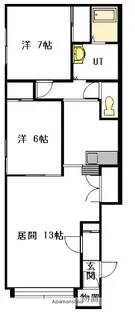 ユーチャリスE【1階】の間取り