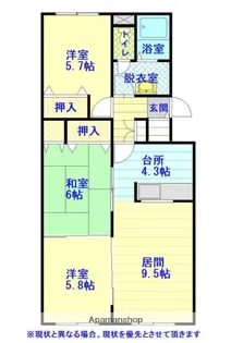レジデンスすみのい【105号室】の間取り