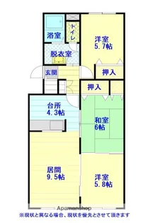 レジデンスすみのい【103号室】の間取り