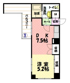 ユニベール【701号室】の間取り
