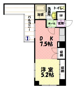 ユニベール【7階】の間取り