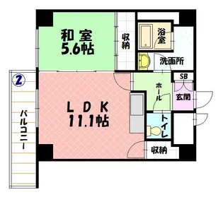 ユニベール【702号室】の間取り