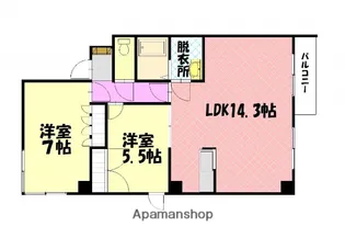 トーワグリーンヒル6条【9階】の間取り