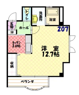 サントアリオ・デ旭川【207号室】の間取り