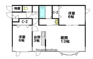 ノースアコード新富A【2階】の間取り
