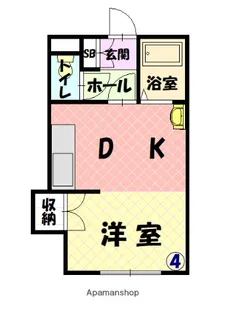 1DKの間取り画像