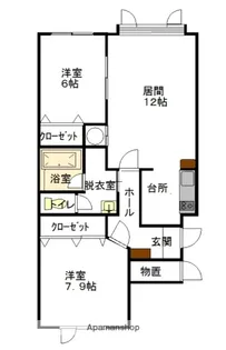 プレズィール春光B【2階】の間取り