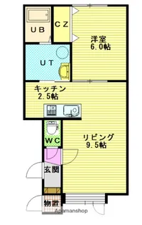 クレージュ【102号室】の間取り