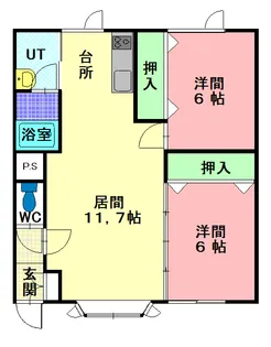 パークサイドまつばらA【205号室】の間取り