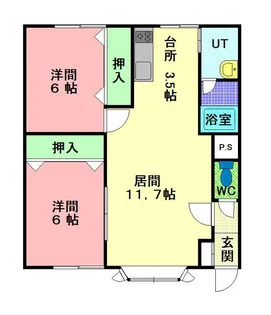 パークサイドまつばらA【201号室】の間取り