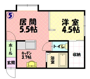 パールハイツ12.4【205号室】の間取り
