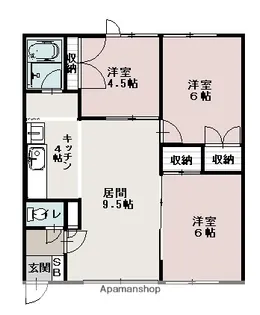 クリーンハイツ白雲【1階】の間取り