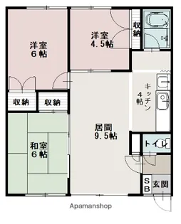 クリーンハイツ白雲【2階】の間取り
