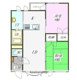 サングリーンカムイ【3号室】の間取り