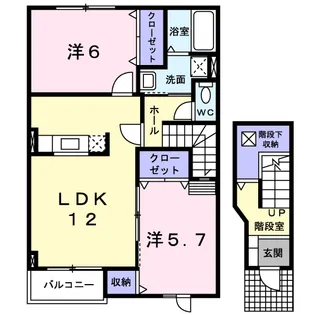 カナールヴィレB【2階】の間取り