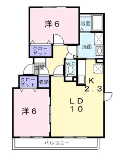 サニーイーストB【3階】の間取り