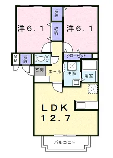 アバンフォンテーヌB【3階】の間取り