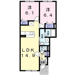 ユピテル【1階】の間取り