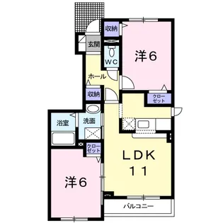 グレイスヴィラサンヨーD【1階】の間取り