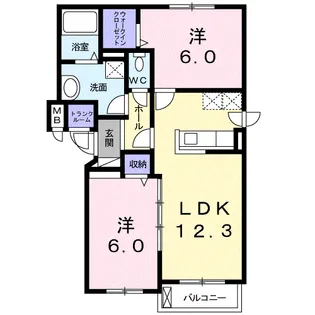 プランタン・リュミエール【2階】の間取り