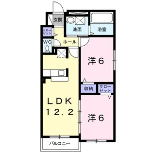 PARK喜多川E【2階】の間取り