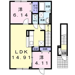 サンライズ彩【2階】の間取り
