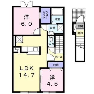 Eオーブ【2階】の間取り