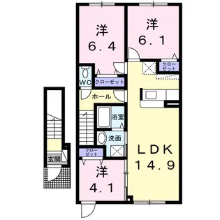 ノースバレー【2階】の間取り