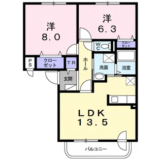 セレーノ大雪通り【2階】の間取り