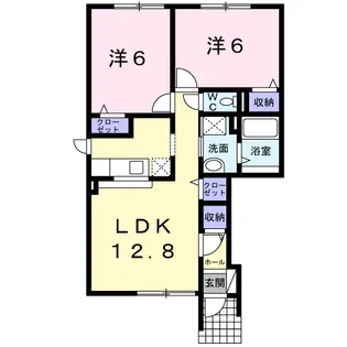 カルム オーブドゥ【1階】の間取り