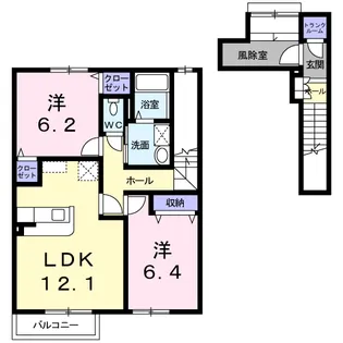 2LDKの間取り画像