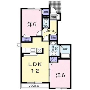 カームリーメムB【1階】の間取り