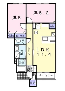 ジェルメスクエア【1階】の間取り
