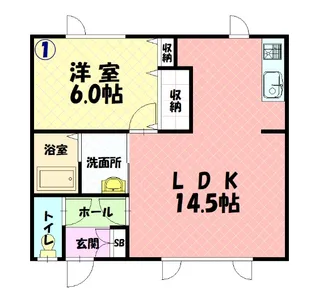 春光707アパート【1階】の間取り